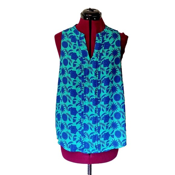 41 Hawthorn Breyson Blouse Top Multicolor Women Size Medium Pleated Spli… - Picture 1 of 7